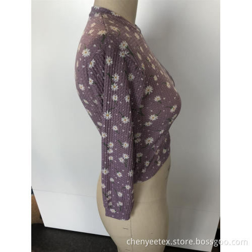 Rowan round neck with small floral long sleeves